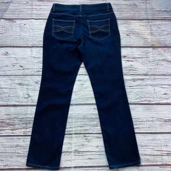 Lee Womens Jeans size 12 Perfect Fit Straight Leg x31” Dark Wash Denim Stretch - Picture 8 of 11